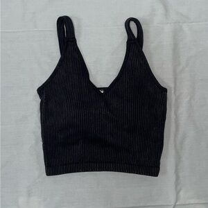 Black Ribbed Tank Top